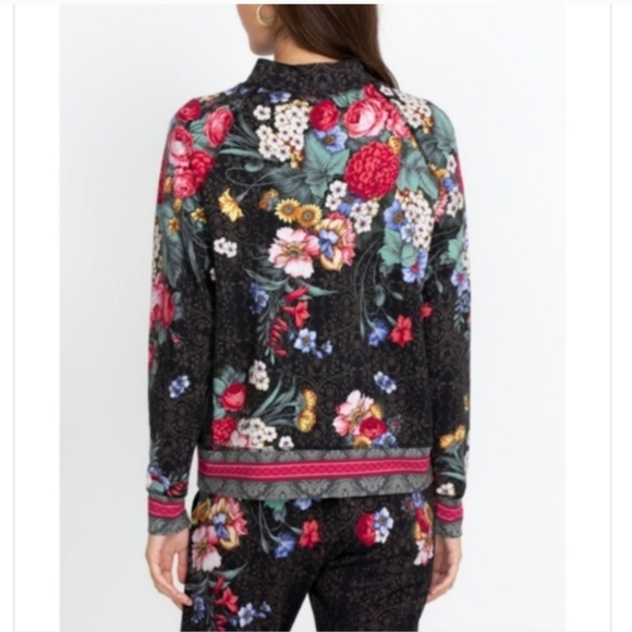 Johnny Was Women’s Onyx Sistine Half Zip Cotton Floral Boho Pullover Size Small - Picture 5 of 11